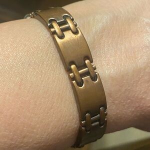 Elegant Copper-Toned Magnetic Link Bracelet